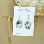 Load image into Gallery viewer, Vintage Ghost Oval Dangle Earrings
