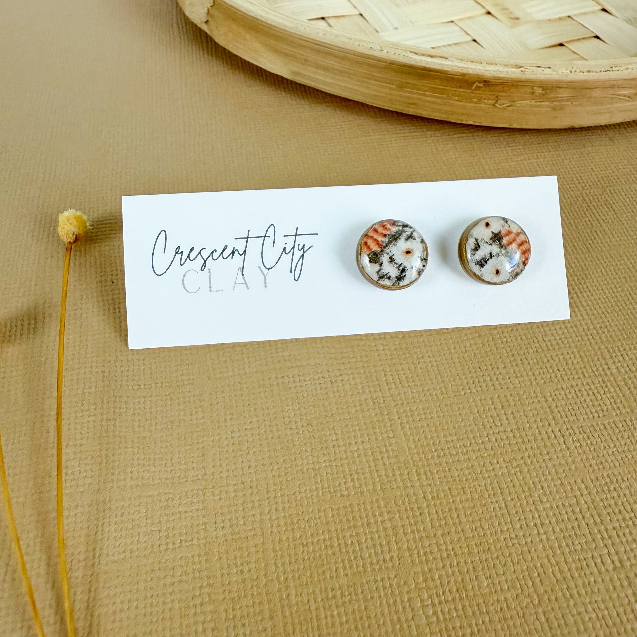 Vintage Fall Floral Stud Earrings