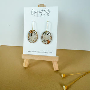 Vintage Ghost Oval Dangle Earrings