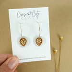 Load image into Gallery viewer, Gold Leaf Hoop Earrings
