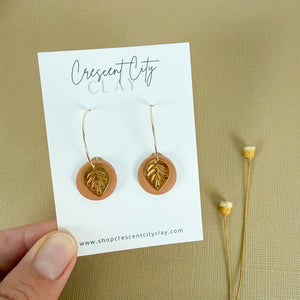 Gold Leaf Hoop Earrings