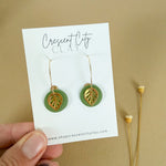 Load image into Gallery viewer, Gold Leaf Hoop Earrings
