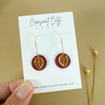 Load image into Gallery viewer, Gold Leaf Hoop Earrings
