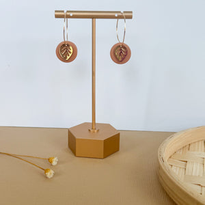 Gold Leaf Hoop Earrings