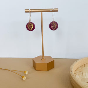 Gold Leaf Hoop Earrings