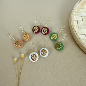 Gold Leaf Hoop Earrings