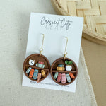 Load image into Gallery viewer, Miniature Bookcase Earrings -- Round Design
