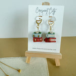 Load image into Gallery viewer, Book Stack Floral Dangle Earrings
