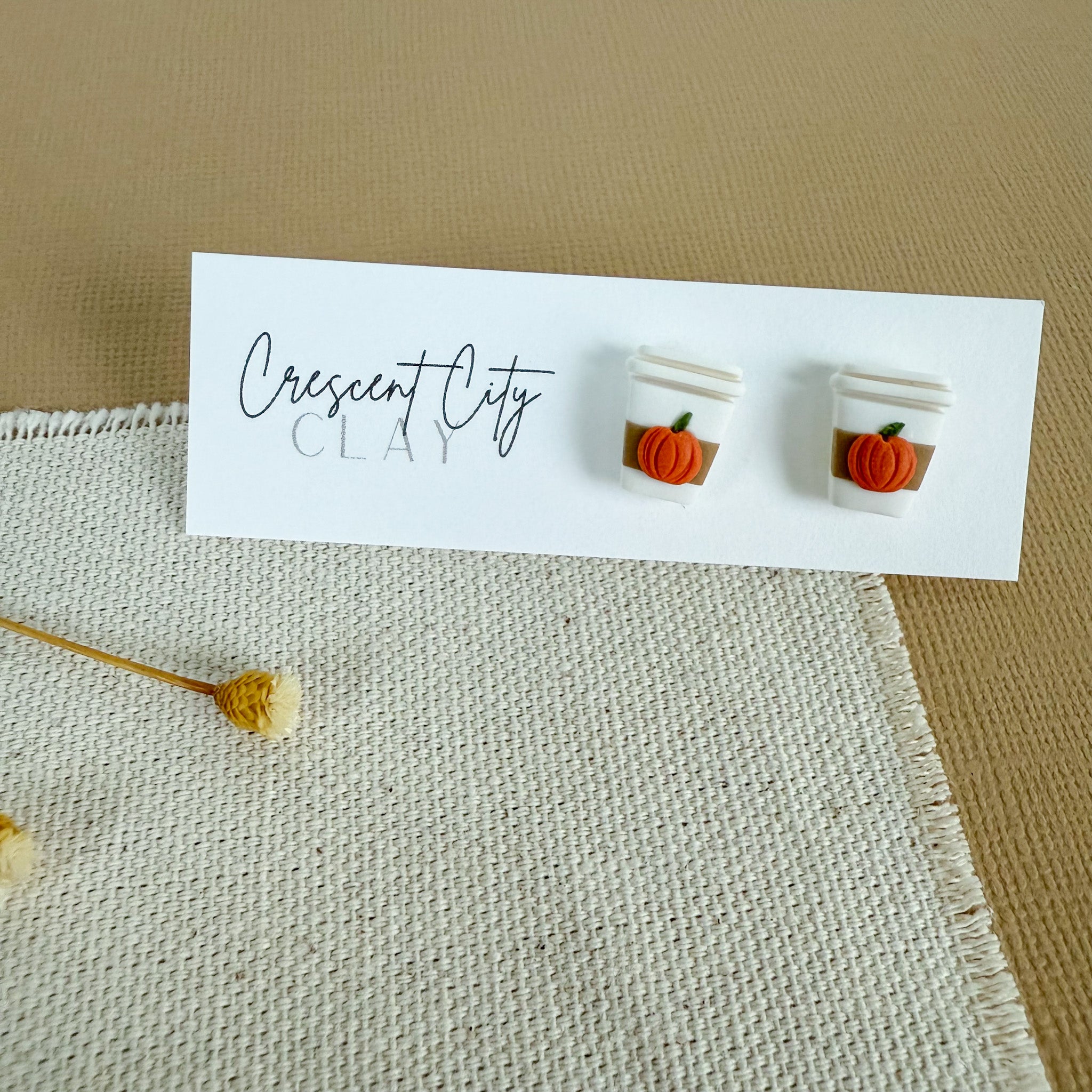 Pumpkin Spiced Latte Stud Earrings