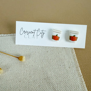 Pumpkin Spiced Latte Stud Earrings