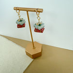 Load image into Gallery viewer, Book Stack Floral Dangle Earrings
