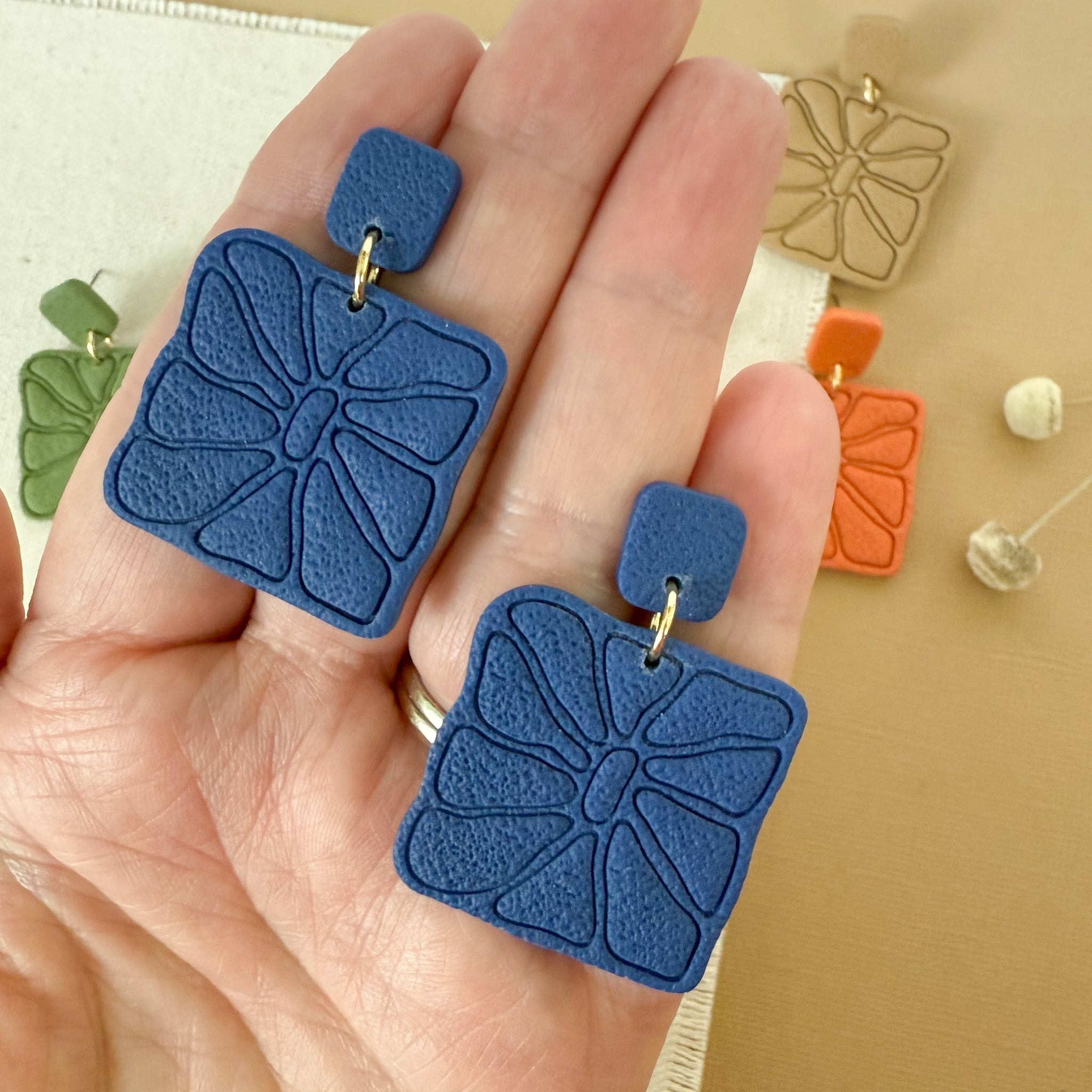 Square Matisse Inspired Earrings