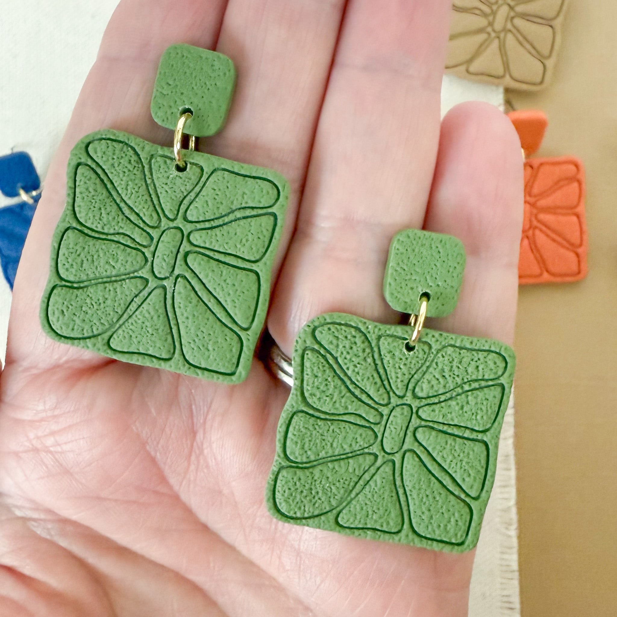 Square Matisse Inspired Earrings