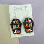 Load image into Gallery viewer, Black Coffin Bookcase Earrings
