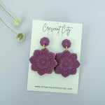 Load image into Gallery viewer, Mandala Earrings in Mulberry
