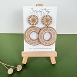 Load image into Gallery viewer, Celeste Earrings in Sand &amp; White
