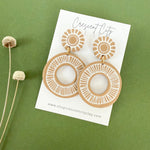 Load image into Gallery viewer, Celeste Earrings in Sand &amp; White
