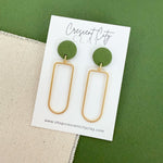 Load image into Gallery viewer, Julia Earrings in Textured Olive Green
