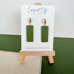 Load image into Gallery viewer, Rita Earrings with Leaf Texture in Olive
