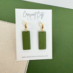 Load image into Gallery viewer, Rita Earrings with Leaf Texture in Olive

