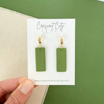 Load image into Gallery viewer, Rita Earrings with Leaf Texture in Olive
