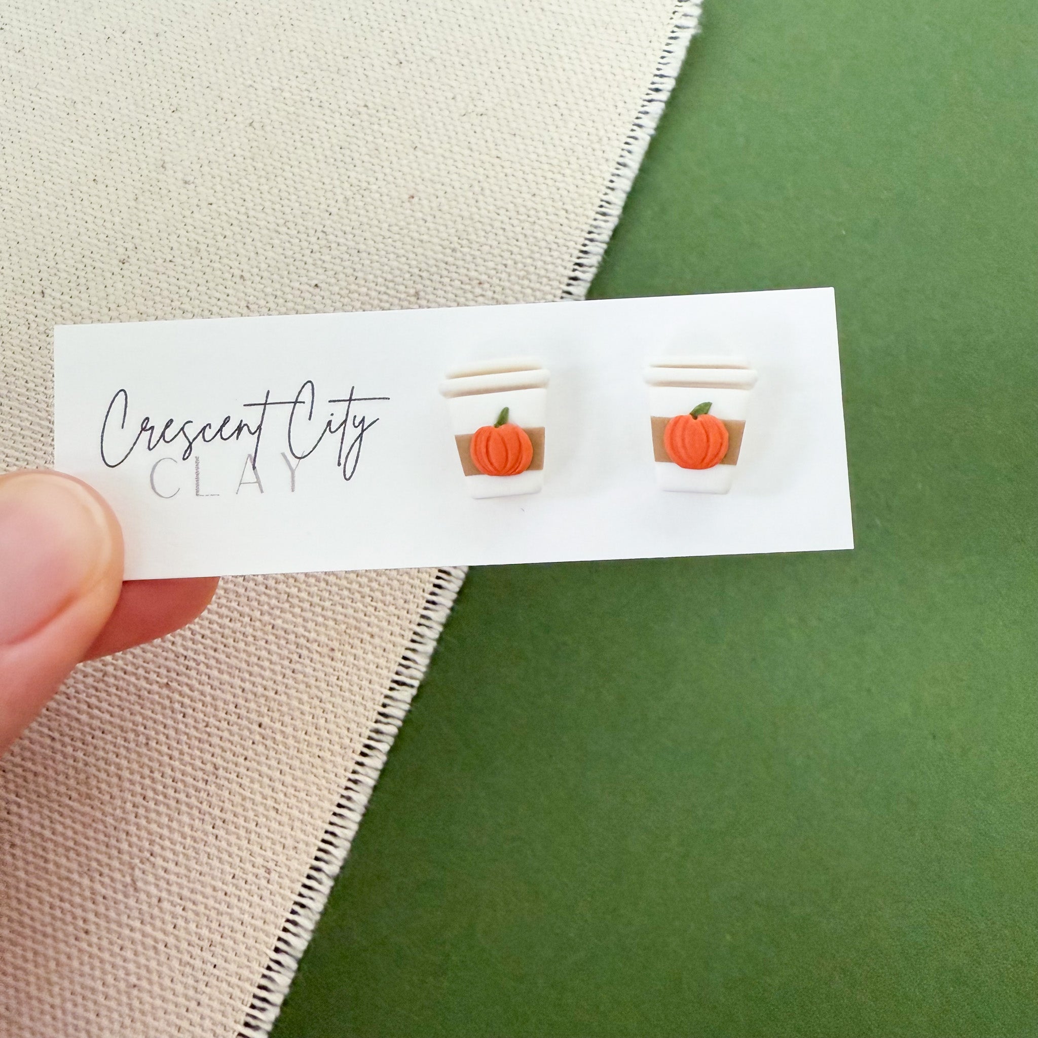 Pumpkin Spiced Latte Stud Earrings