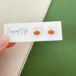 Load image into Gallery viewer, Pumpkin Spiced Latte Stud Earrings
