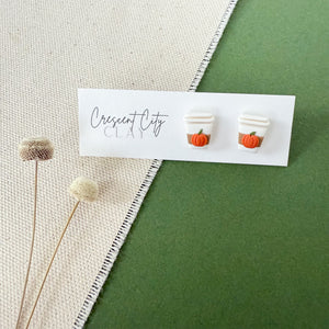 Pumpkin Spiced Latte Stud Earrings