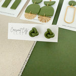 Load image into Gallery viewer, Knot Stud Earrings in Olive Green
