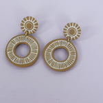Load image into Gallery viewer, Celeste Earrings in Sand &amp; White
