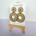 Load image into Gallery viewer, Celeste Earrings in Sand &amp; White
