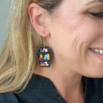 Load image into Gallery viewer, Black Coffin Bookcase Earrings
