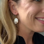 Load image into Gallery viewer, Vintage Ghost Oval Dangle Earrings
