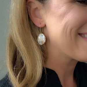 Vintage Ghost Oval Dangle Earrings
