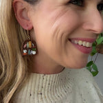 Load image into Gallery viewer, Miniature Bookcase Earrings -- Arch Design
