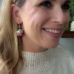 Load image into Gallery viewer, Book Stack Floral Dangle Earrings
