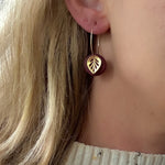 Load image into Gallery viewer, Gold Leaf Hoop Earrings
