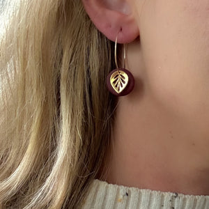 Gold Leaf Hoop Earrings