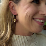 Load image into Gallery viewer, Gold Leaf Hoop Earrings

