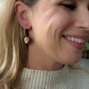 Gold Leaf Hoop Earrings