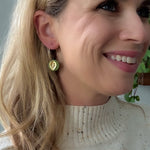 Load image into Gallery viewer, Gold Leaf Hoop Earrings
