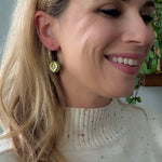 Load image into Gallery viewer, Gold Leaf Hoop Earrings
