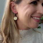 Load image into Gallery viewer, Gold Leaf Hoop Earrings
