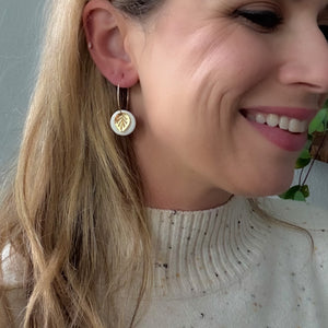 Gold Leaf Hoop Earrings
