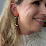 Load image into Gallery viewer, Julia Earrings in Textured Pumpkin Orange
