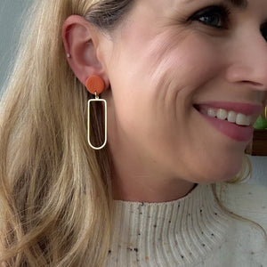 Julia Earrings in Textured Pumpkin Orange