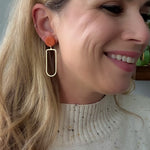 Load image into Gallery viewer, Julia Earrings in Textured Pumpkin Orange
