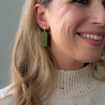 Load image into Gallery viewer, Rita Earrings with Leaf Texture in Olive
