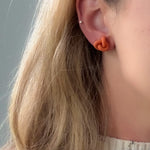 Load image into Gallery viewer, Knot Stud Earrings in Pumpkin Orange
