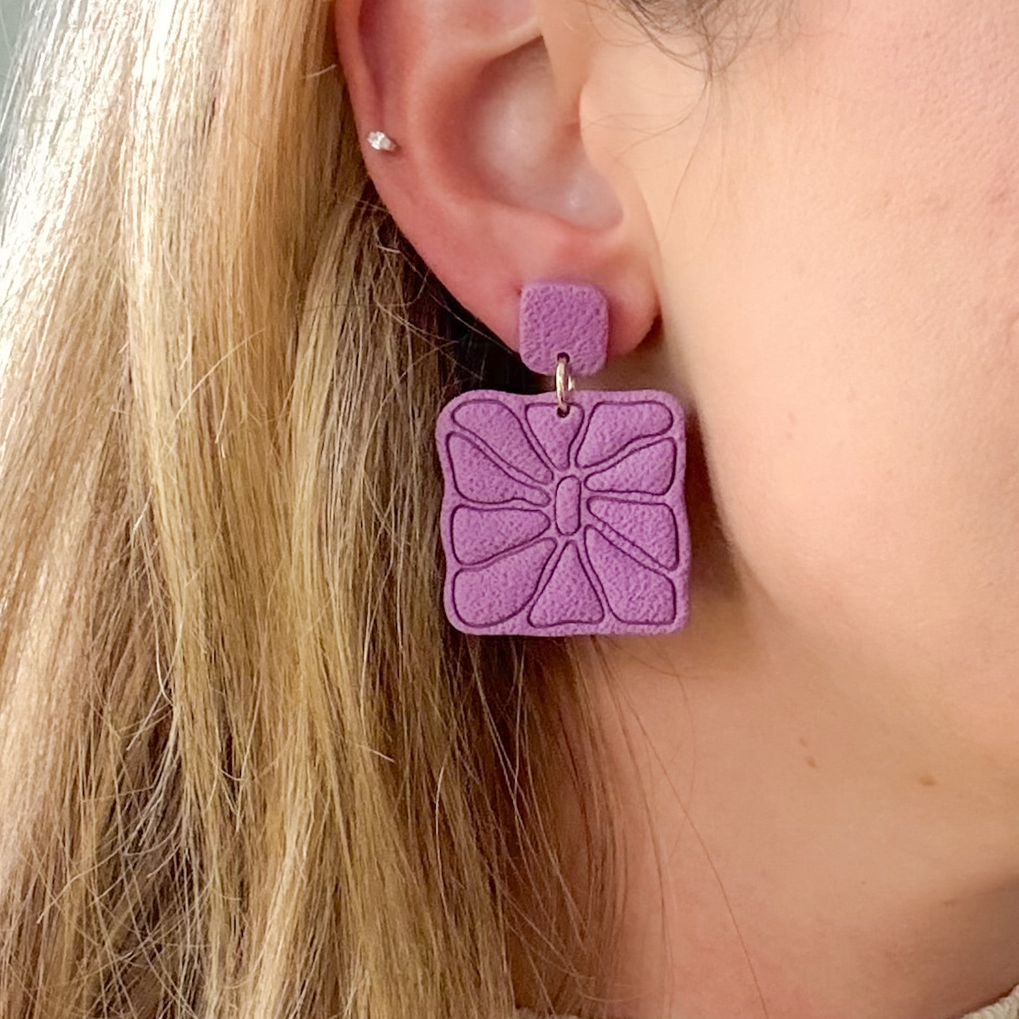 Square Matisse Inspired Earrings